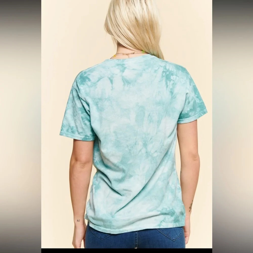 Earthbound Trading Lucky Cat Tie Die T-Shirt, Blue Multi, Medium, NWT - Picture 3 of 5